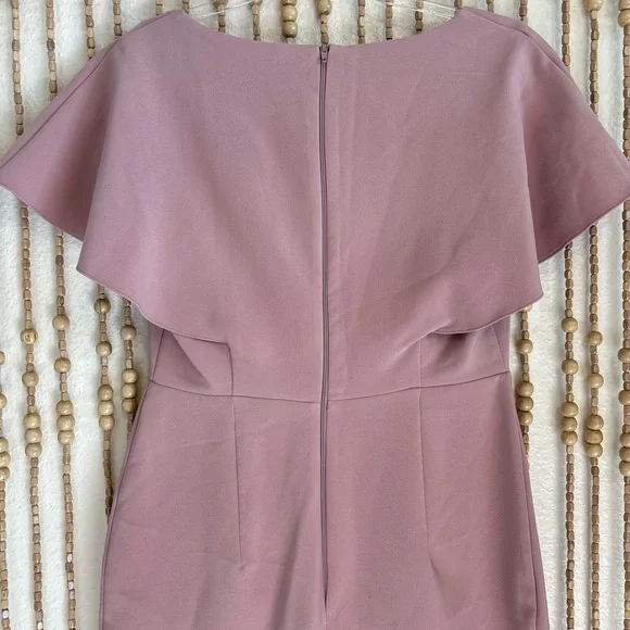 ASOS Pink Short Sleeve Midi Square Neck Cocktail Professional Contemporary Dress - Picture 4 of 8